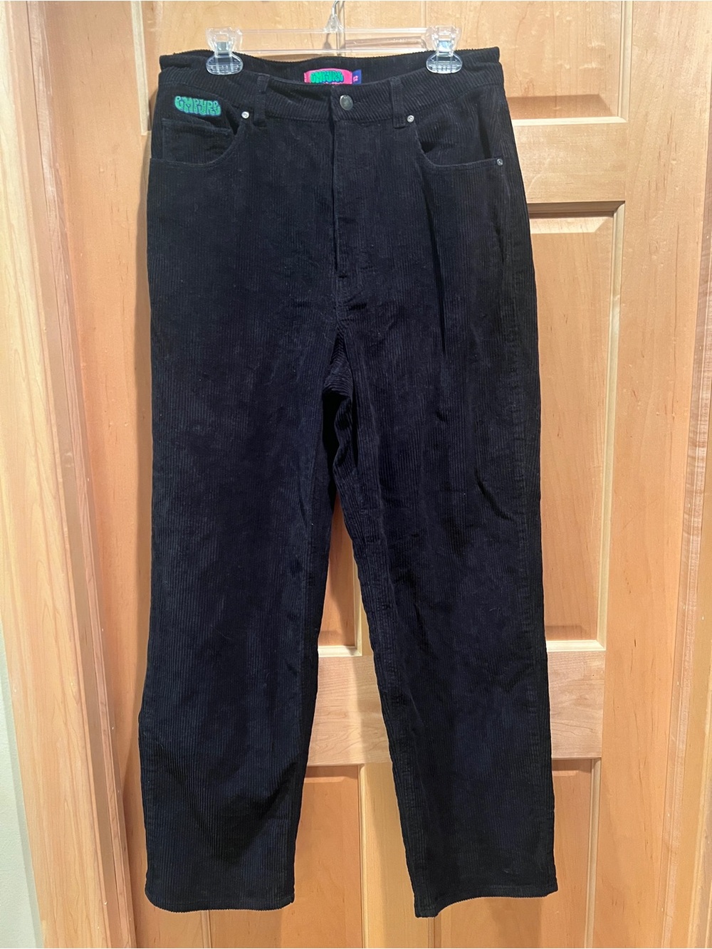 Empyre Women’s Tori Black Baggy Wide Leg Corduroy Skater Pants Casual Goth 12